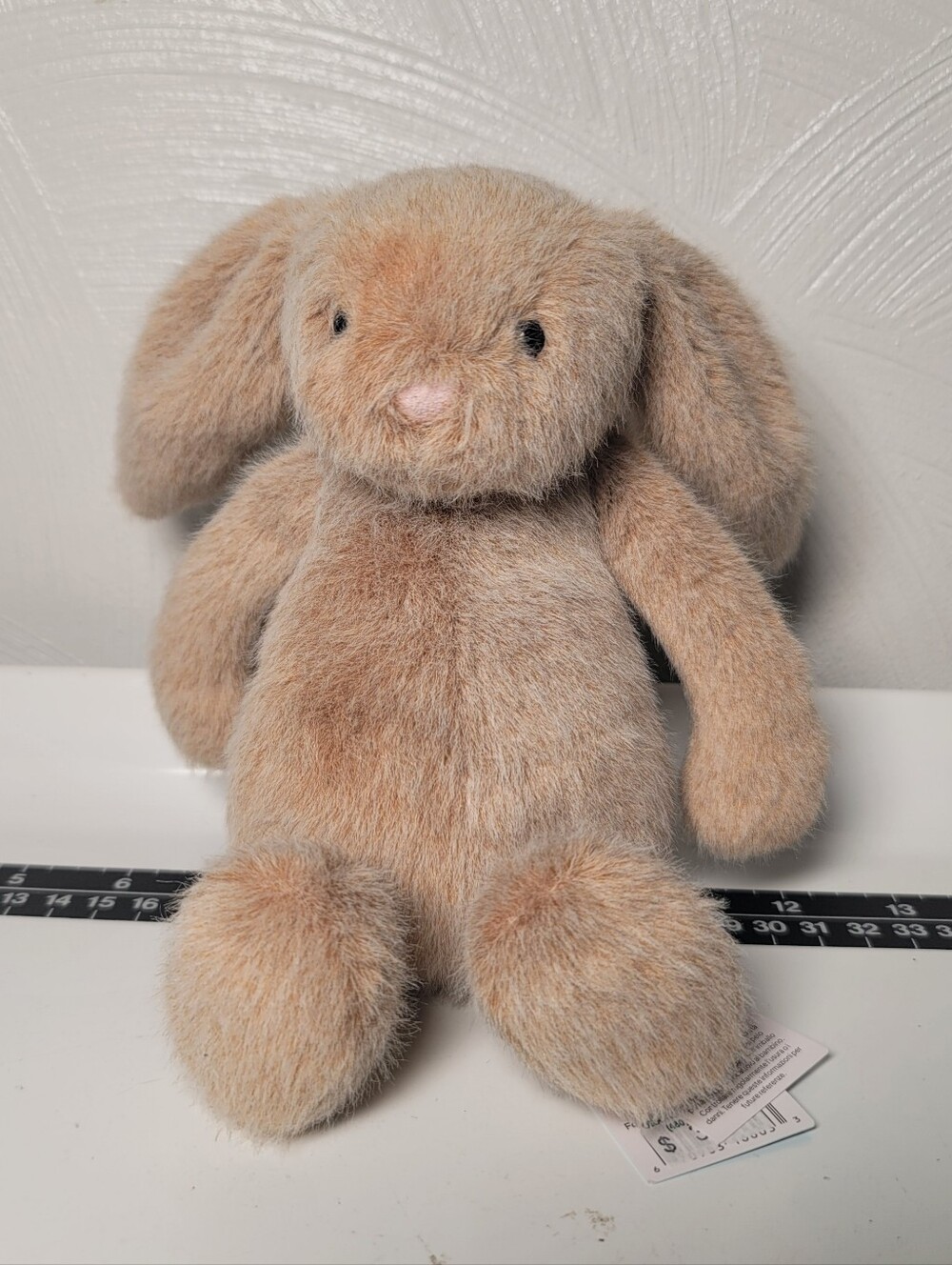 NWT. Jellycat Oat Flufflet Plush Bunny Stuffed Animal - Light Beige Pink Nose